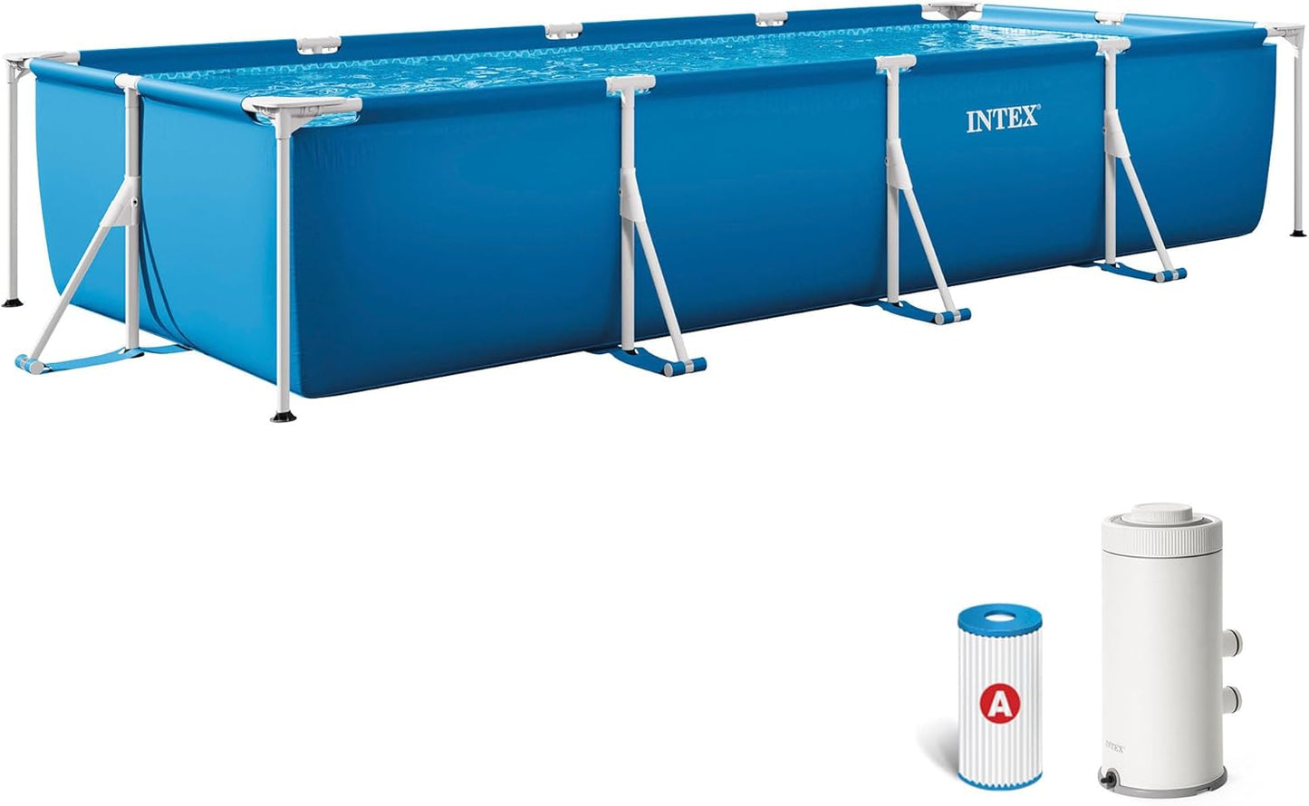 Piscina Desmontable Rectangular con Estructura Metálica – Set Completo para Jardín