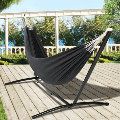 Hamaca con Soporte Metálico y Tejido Multicolor | Hamaca para Jardín, Terraza y Exterior
