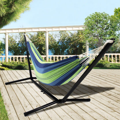 Hamaca con Soporte Metálico y Tejido Multicolor | Hamaca para Jardín, Terraza y Exterior