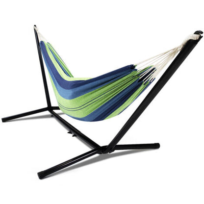 Hamaca con Soporte Metálico y Tejido Multicolor | Hamaca para Jardín, Terraza y Exterior