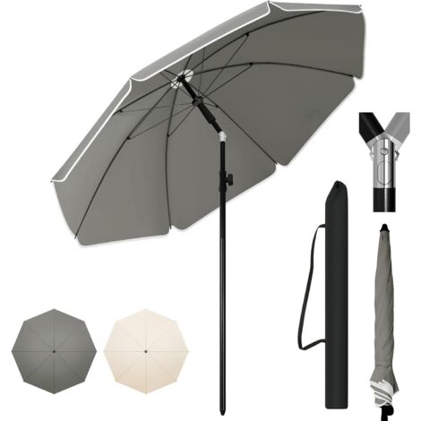 Sombrilla de Jardín Redonda Ajustable con Inclinación | Parasol Exterior para Terraza y Balcón