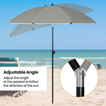 Sombrilla de Jardín Redonda Ajustable con Inclinación | Parasol Exterior para Terraza y Balcón