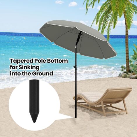 Sombrilla de Jardín Redonda Ajustable con Inclinación | Parasol Exterior para Terraza y Balcón