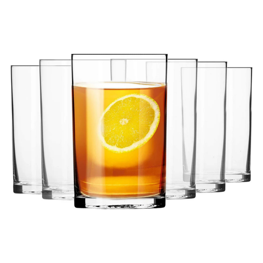 Set de 6 Vasos de Cristal 250 ml – Vasos para Agua, Café y Té Aptos para Lavavajillas