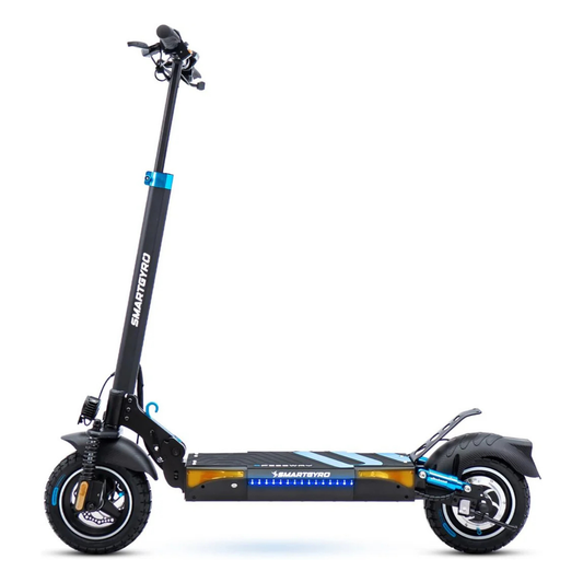 SMARTGYRO Speedway - Patinete Eléctrico para Adultos con Motor de 500W 48V, Batería 12.500 mAh, Doble suspensión Reforzada, Frenos de Disco, 4 Intermitentes, Scooter, 3 Modos de conducción