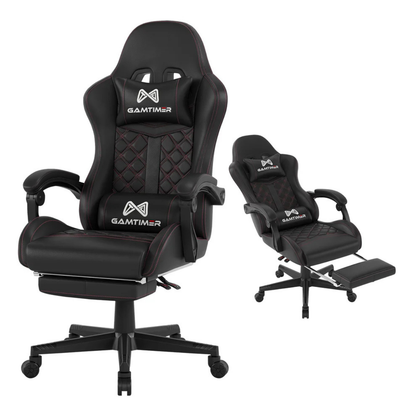 Silla Gaming Ergonómica para Adultos – Respaldo Alto, Reposapiés Retráctil y Soporte Lumbar