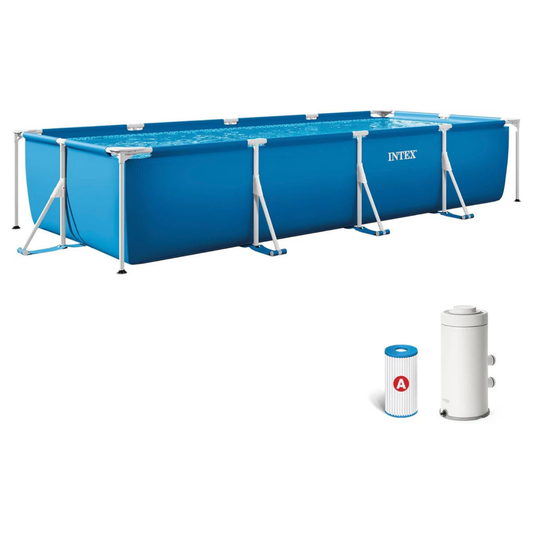 Piscina Desmontable Rectangular con Estructura Metálica – Set Completo para Jardín