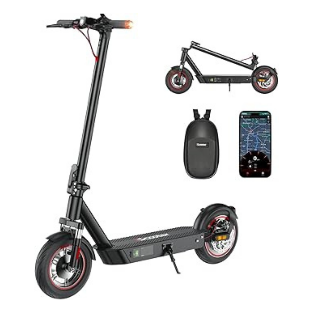 Patinete Eléctrico Plegable para Adultos – Autonomía 40–50 km, Ruedas 10”, Doble Suspensión y Control por App
