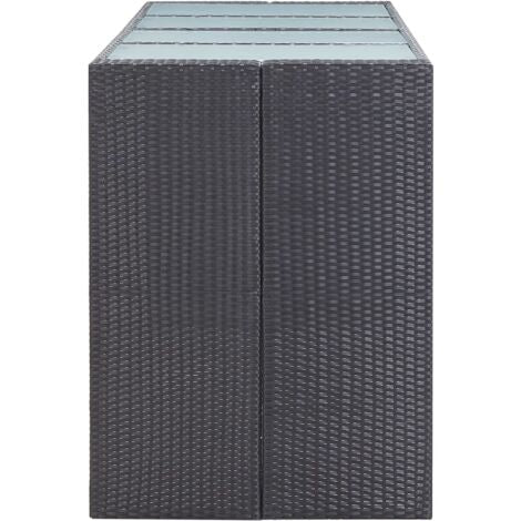 Conjunto de Bar para Jardín 9 Piezas  Mesa Alta y Sillas de Ratán Sintético para Exterior
