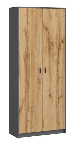Armario multiusos para escobas 180 x 74 x 35 cm, grafite/carvalho Wotan