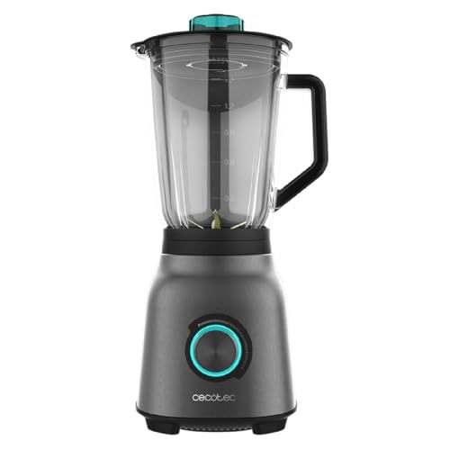 Cecotec Batidora de Vaso Power Black Titanium 2000MAX Mix Go. Potência Máxima de 2000W, Acabamentos em Acero Inoxidable, Cuchilla com Revestimento de Titanio Negro, Capacidade 1,5L