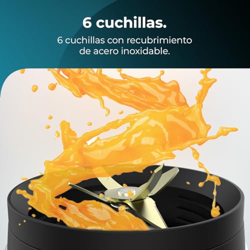 Cecotec Batidora de Vaso Power Black Titanium 2000MAX Mix Go. Potência Máxima de 2000W, Acabamentos em Acero Inoxidable, Cuchilla com Revestimento de Titanio Negro, Capacidade 1,5L