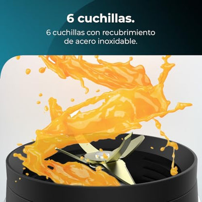 Cecotec Batidora de Vaso Power Black Titanium 2000MAX Mix Go. Potência Máxima de 2000W, Acabamentos em Acero Inoxidable, Cuchilla com Revestimento de Titanio Negro, Capacidade 1,5L