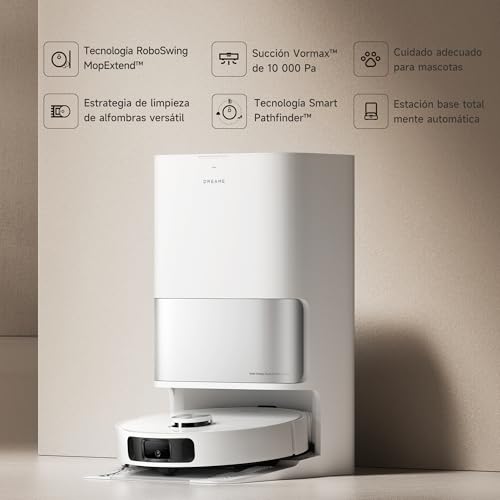 DREAME L10s Ultra Gen 2 Robot aspirador e fregona com RoboSwing MopExtend, 10000 Pa, modo para mascotas, estação base automática, 32 configurações de nível de água, limpieza de alfombras versátil