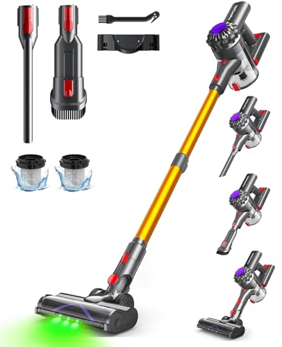 VACTechPro Aspirador sin Cable, 35kPa Aspirador de Mano, 6 em 1 Inalámbrico com 35 minutos de autonomía e batería extraíble, Aspirador Escoba Ideal para Pelo de Animais de Estimação/Tapete/Suelo Duro