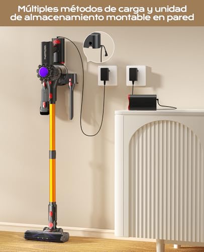 VACTechPro Aspirador sin Cable, 35kPa Aspirador de Mano, 6 em 1 Inalámbrico com 35 minutos de autonomía e batería extraíble, Aspirador Escoba Ideal para Pelo de Animais de Estimação/Tapete/Suelo Duro