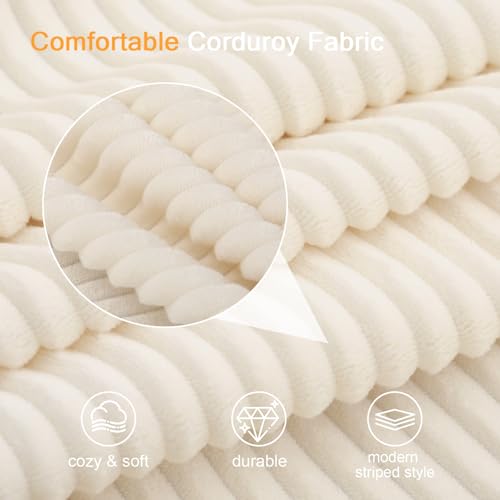 MeMoreCool Sofá-cama conversível, sofá dobrável de veludo con almofadas, sofá sem ossos, confortável sofá de dois lugares para sala de estar e quarto, cor bege