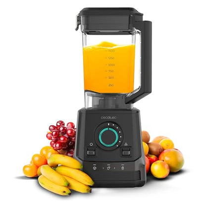 Cecotec Batidora de Vaso Power Black Titanium 2000MAX Mix Go. Potência Máxima de 2000W, Acabamentos em Acero Inoxidable, Cuchilla com Revestimento de Titanio Negro, Capacidade 1,5L