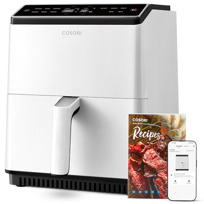 Cosori Freidora de Aire 5,5L Interior Metálico Real, Freidora de Aire Design Antioxidante, Tecnologia de Calentamiento Uniforme, 40 Receitas, Reducción de Grasas para uma Vida Saludable, Eficiencia