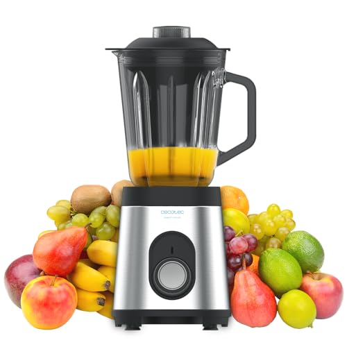 Cecotec Batidora de Vaso Power Black Titanium 2000MAX Mix Go. Potência Máxima de 2000W, Acabamentos em Acero Inoxidable, Cuchilla com Revestimento de Titanio Negro, Capacidade 1,5L