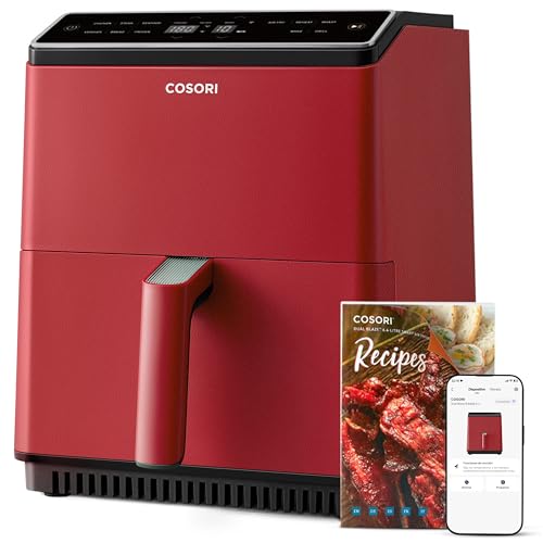 Cosori Freidora de Aire 5,5L Interior Metálico Real, Freidora de Aire Design Antioxidante, Tecnologia de Calentamiento Uniforme, 40 Receitas, Reducción de Grasas para uma Vida Saludable, Eficiencia