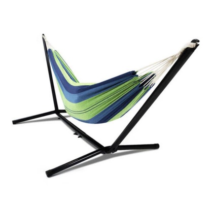 Hamaca con Soporte Metálico y Tejido Multicolor | Hamaca para Jardín, Terraza y Exterior