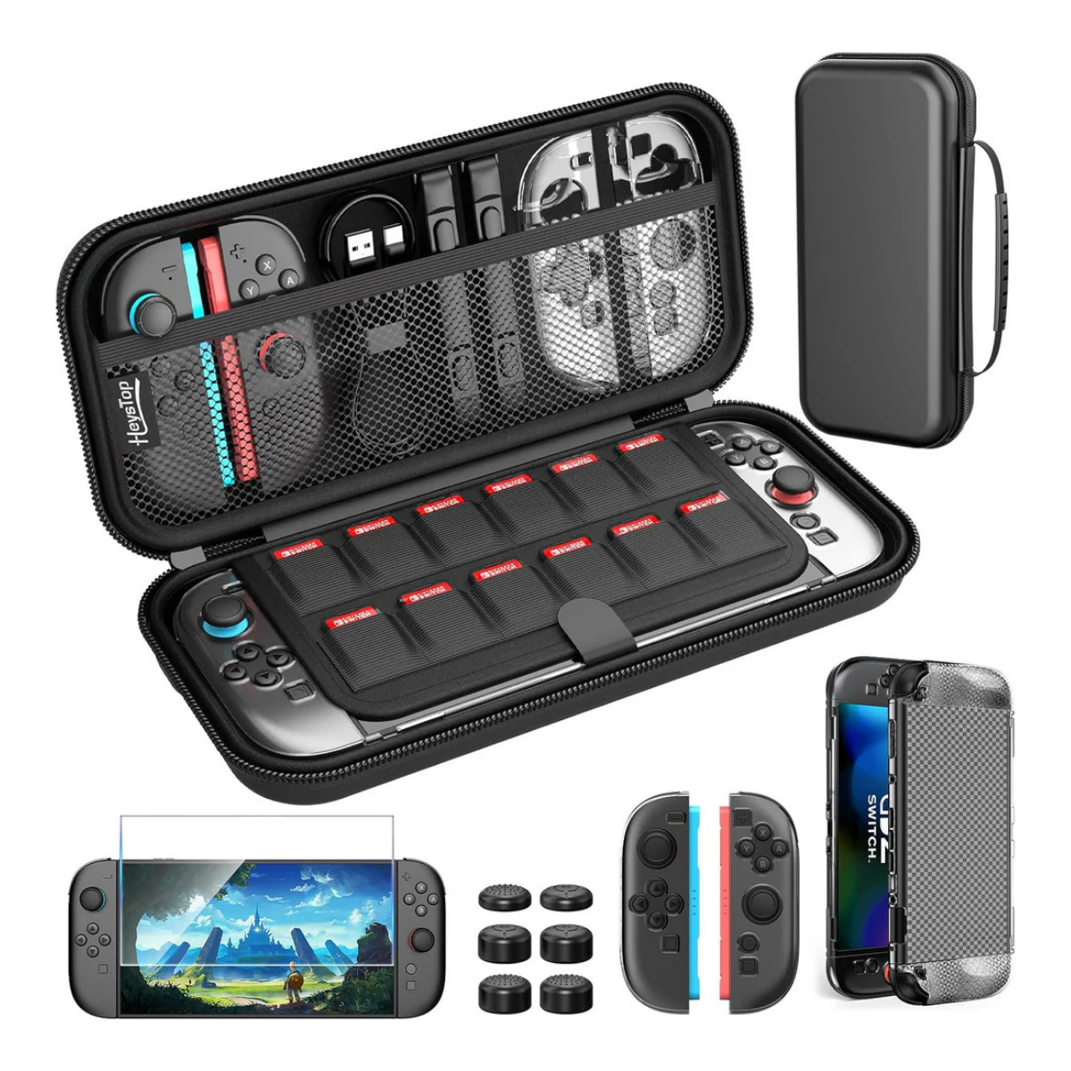 Funda Protectora para Consola Portátil – Estuche de Gran Capacidad con Carcasa y Protección para Mandos