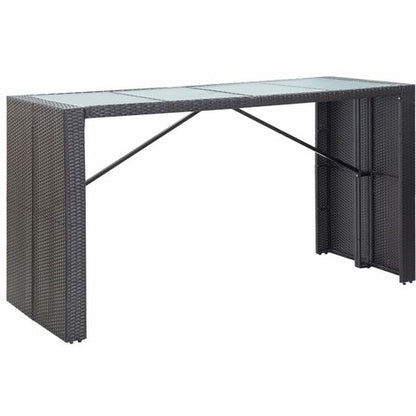 Conjunto de Bar para Jardín 9 Piezas  Mesa Alta y Sillas de Ratán Sintético para Exterior
