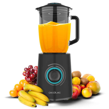 Cecotec Batidora de Vaso Power Black Titanium 2000MAX Mix Go. Potência Máxima de 2000W, Acabamentos em Acero Inoxidable, Cuchilla com Revestimento de Titanio Negro, Capacidade 1,5L