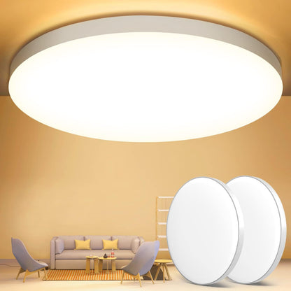 OUILA Plafón LED de Techo, 24W 2000LM 6500K, Lámpara de Techo IP44 Ø28cm, Plafones LED para Techo, Ideal para Dormitorio, Cocina, Pasillo, Baño y Sala