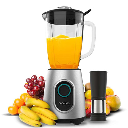 Cecotec Batidora de Vaso Power Black Titanium 2000MAX Mix Go. Potência Máxima de 2000W, Acabamentos em Acero Inoxidable, Cuchilla com Revestimento de Titanio Negro, Capacidade 1,5L