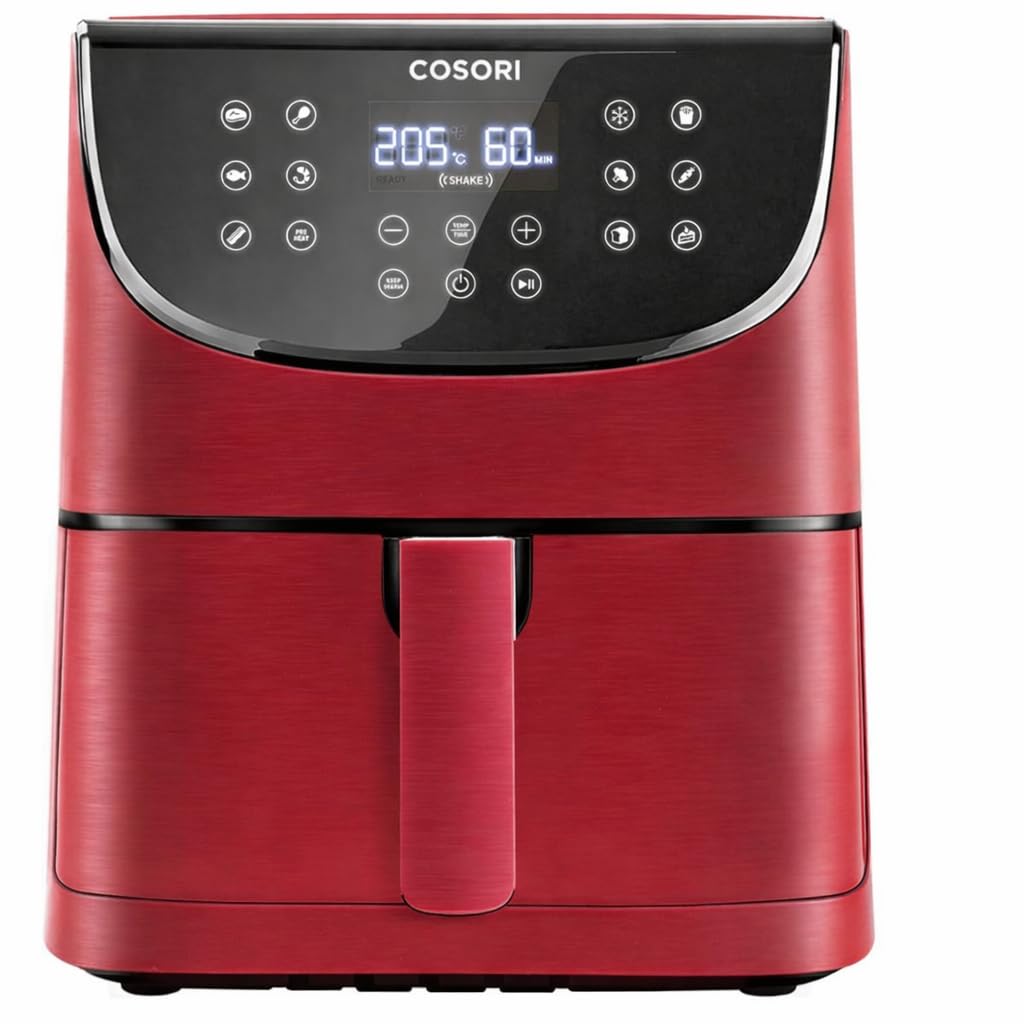 Cosori Freidora de Aire 5,5L Interior Metálico Real, Freidora de Aire Design Antioxidante, Tecnologia de Calentamiento Uniforme, 40 Receitas, Reducción de Grasas para uma Vida Saludable, Eficiencia