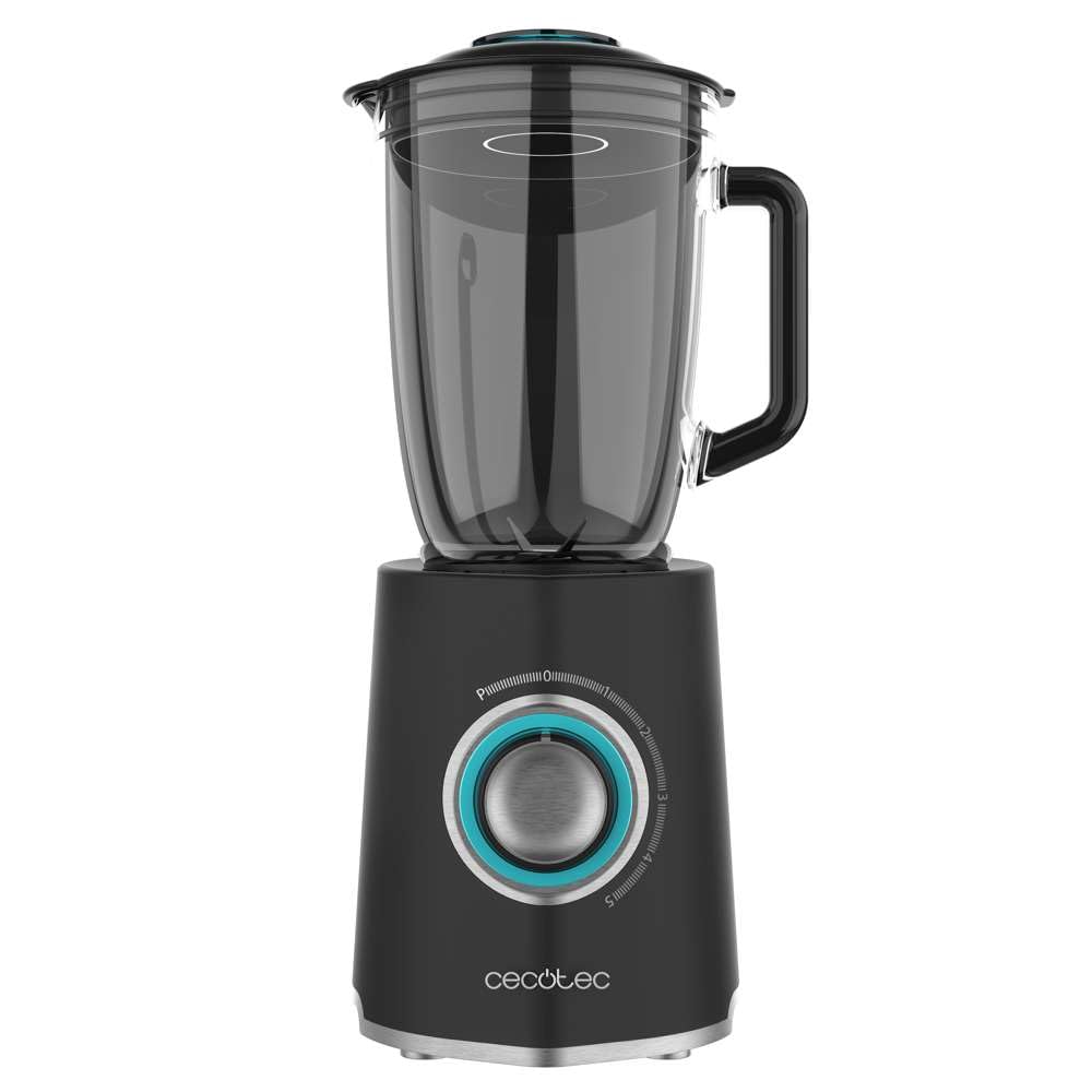 Cecotec Batidora de Vaso Power Black Titanium 2000MAX Mix Go. Potência Máxima de 2000W, Acabamentos em Acero Inoxidable, Cuchilla com Revestimento de Titanio Negro, Capacidade 1,5L