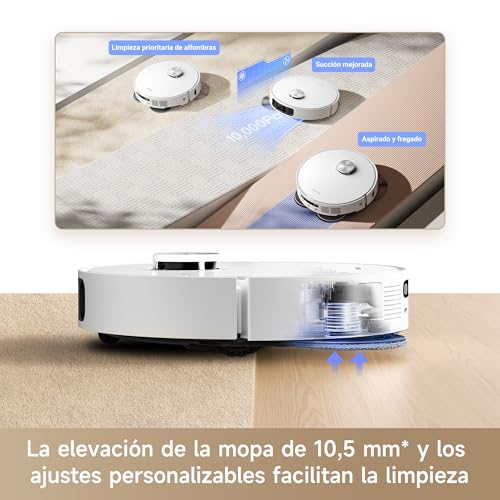 DREAME L10s Ultra Gen 2 Robot aspirador e fregona com RoboSwing MopExtend, 10000 Pa, modo para mascotas, estação base automática, 32 configurações de nível de água, limpieza de alfombras versátil