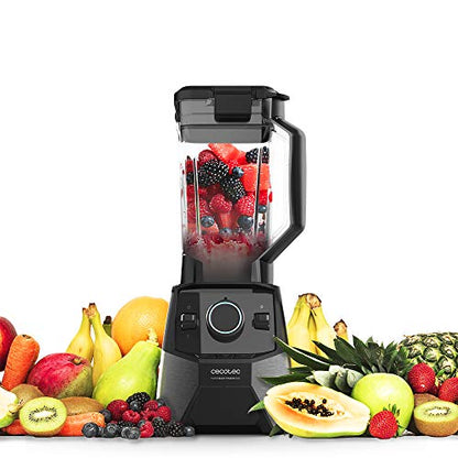 Cecotec Batidora de Vaso Power Black Titanium 2000MAX Mix Go. Potência Máxima de 2000W, Acabamentos em Acero Inoxidable, Cuchilla com Revestimento de Titanio Negro, Capacidade 1,5L