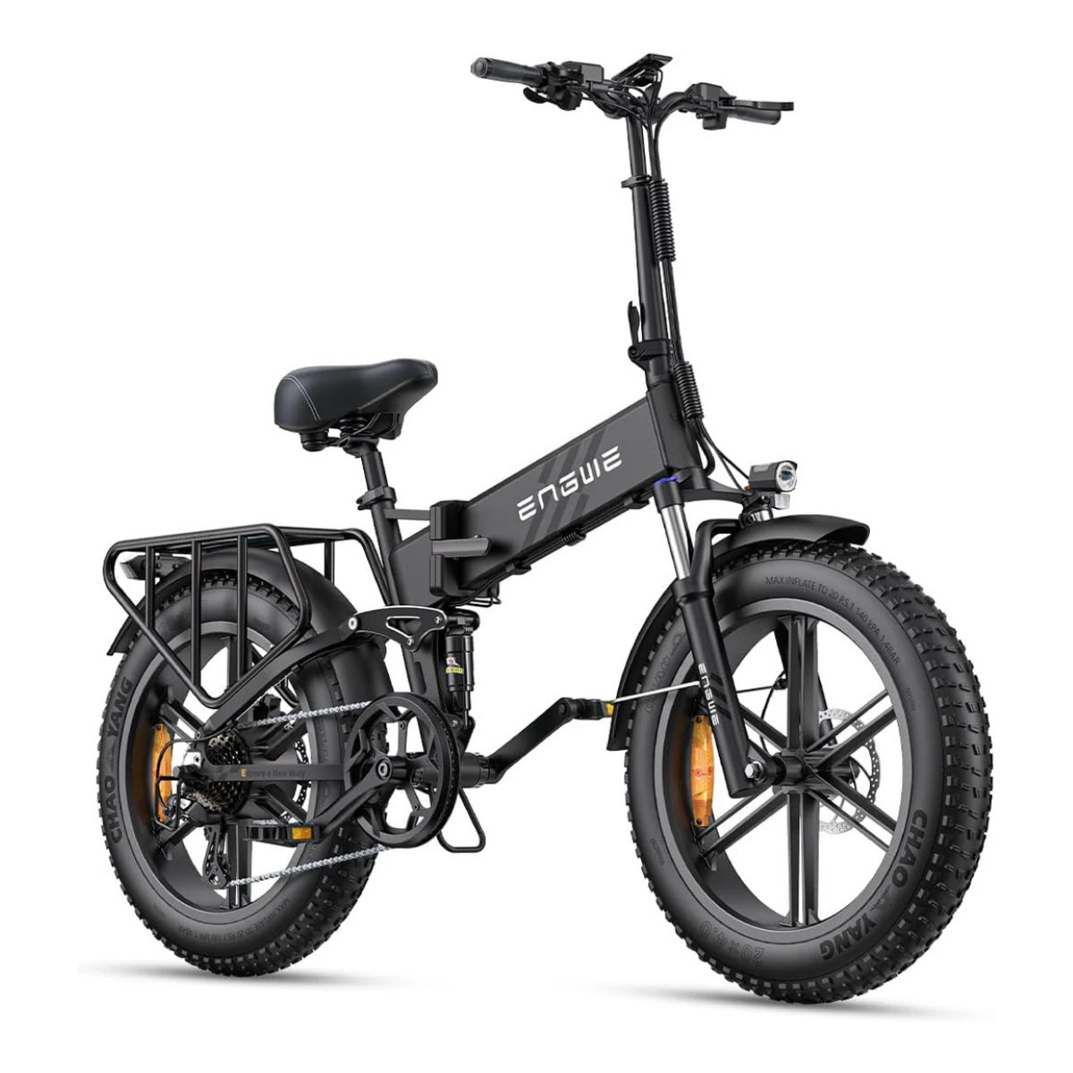 Bicicleta Eléctrica Plegable Fat Tire 20” – Batería 768Wh, Autonomía hasta 110 km y Suspensión Completa