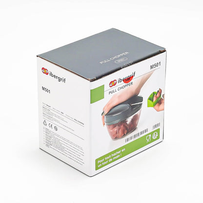 Picadora Manual de Alimentos Multifuncional – Cortador para Cebolla, Ajo y Verduras con Sistema de Tirador