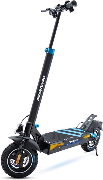 SMARTGYRO Speedway - Patinete Eléctrico para Adultos con Motor de 500W 48V, Batería 12.500 mAh, Doble suspensión Reforzada, Frenos de Disco, 4 Intermitentes, Scooter, 3 Modos de conducción