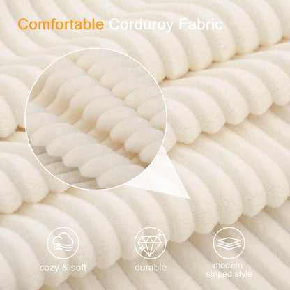 MeMoreCool Sofá-cama conversível, sofá dobrável de veludo con almofadas, sofá sem ossos, confortável sofá de dois lugares para sala de estar e quarto, cor bege