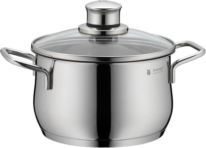 Batería de Cocina de 5 Piezas de Acero Inoxidable – Ollas Aptas para Inducción con Tapas de Cristal