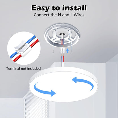 Plafón LED de Techo 24W – 2000LM, IP44, Luz Moderna para Dormitorio, Cocina y Baño