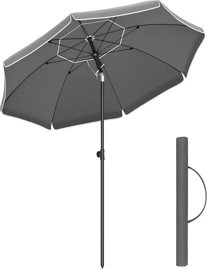 Sombrilla de Playa y Jardín 200 cm – Protección UPF 50+, Inclinación Ajustable y Altura Regulable con Bolsa de Transporte