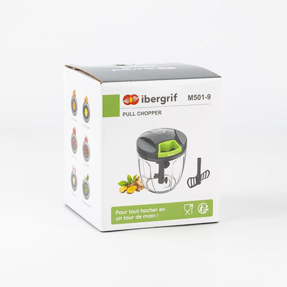 Picadora Manual de Alimentos Multifuncional – Cortador para Cebolla, Ajo y Verduras con Sistema de Tirador