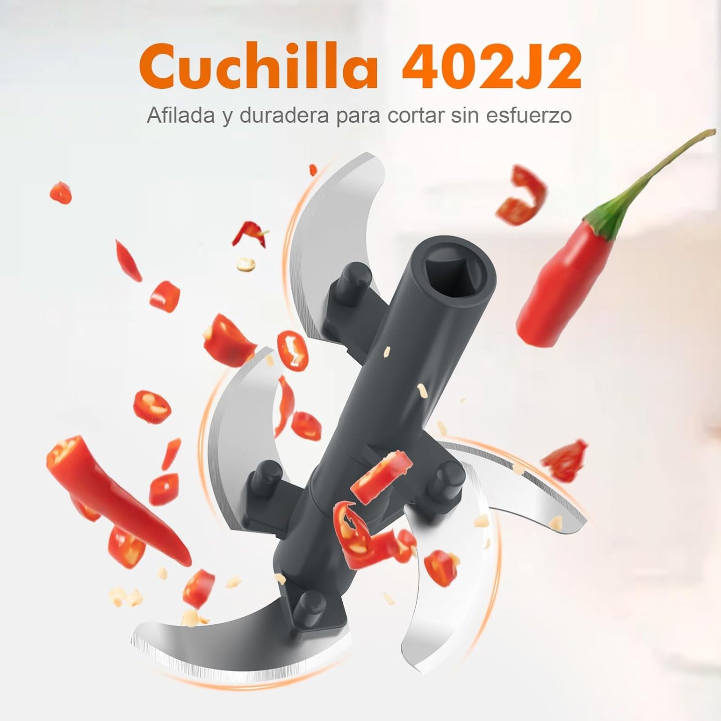 Picadora Manual de Alimentos Multifuncional – Cortador para Cebolla, Ajo y Verduras con Sistema de Tirador