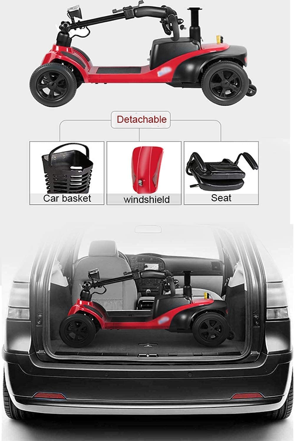Silla de Ruedas Eléctrica para Adultos – Scooter de Movilidad Ligero, Plegable y Fácil de Usar