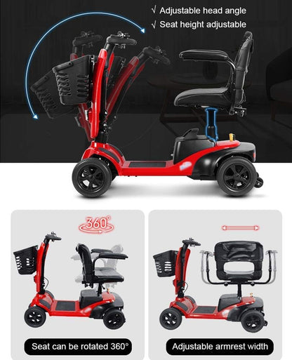 Silla de Ruedas Eléctrica para Adultos – Scooter de Movilidad Ligero, Plegable y Fácil de Usar