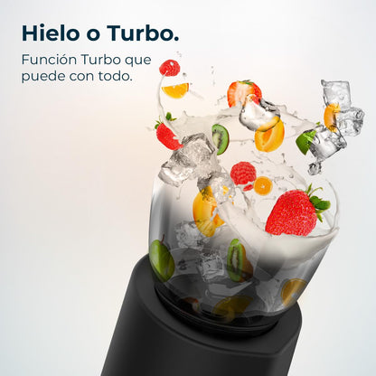 Cecotec Batidora de Vaso Power Black Titanium 2000MAX Mix Go. Potência Máxima de 2000W, Acabamentos em Acero Inoxidable, Cuchilla com Revestimento de Titanio Negro, Capacidade 1,5L