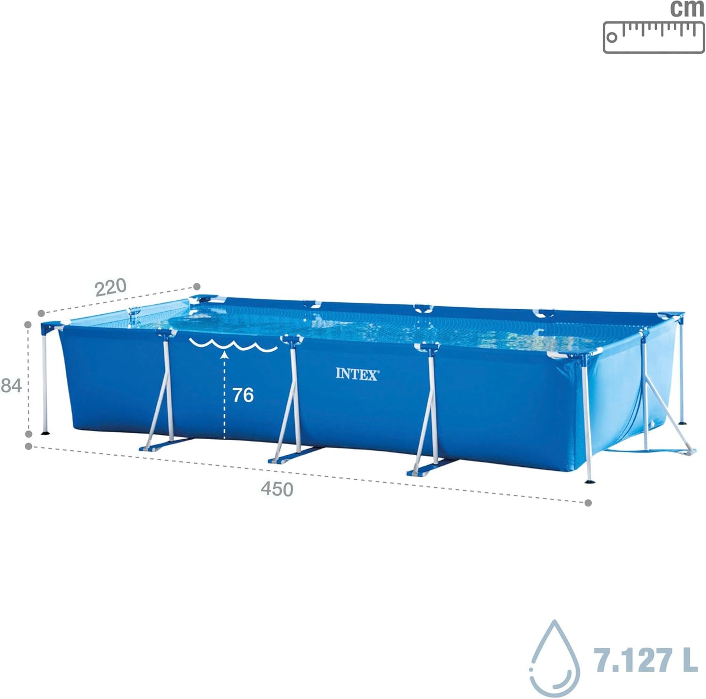 Piscina Desmontable Rectangular con Estructura Metálica – Set Completo para Jardín