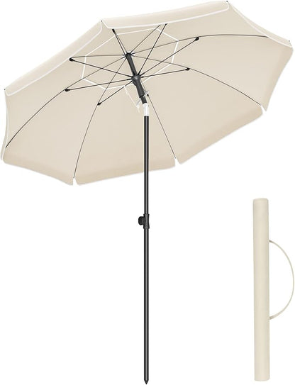 Sombrilla de Playa y Jardín 200 cm – Protección UPF 50+, Inclinación Ajustable y Altura Regulable con Bolsa de Transporte