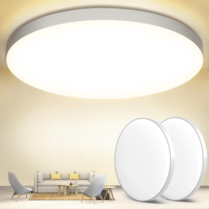 OUILA Plafón LED de Techo, 24W 2000LM 6500K, Lámpara de Techo IP44 Ø28cm, Plafones LED para Techo, Ideal para Dormitorio, Cocina, Pasillo, Baño y Sala